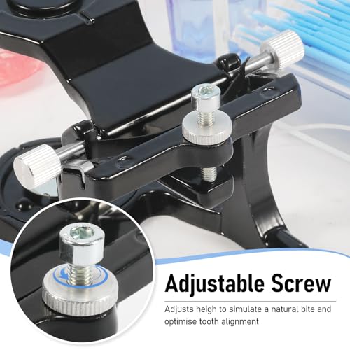 Image of Annhua Dental Articulator Lab, Adjustable Dental Magnetic Articulator with 2 Screwdrivers and 2 Steel Plates, Small Size High Precision Denture Articulator for Dental Labs - Black