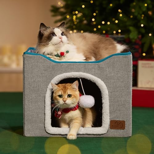 Bedsure Cat Beds for Indoor Cats - Large Cat Cave