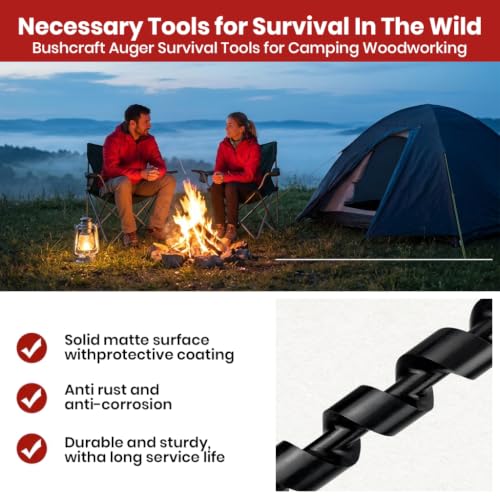 Image of Serplex Hand Auger Wood Drill with Scotch Eye Wood Auger Manual Hand Drill Bit Tool for Camping Bushcraft Outdoor Woodworking Manual Hole Cutting