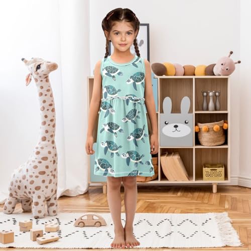 Girls Summer Dress Sleeveless A-Line Swing Sundresses Kids Casual Tank Dresses Beach Playwear Outfit 2-8 Years2