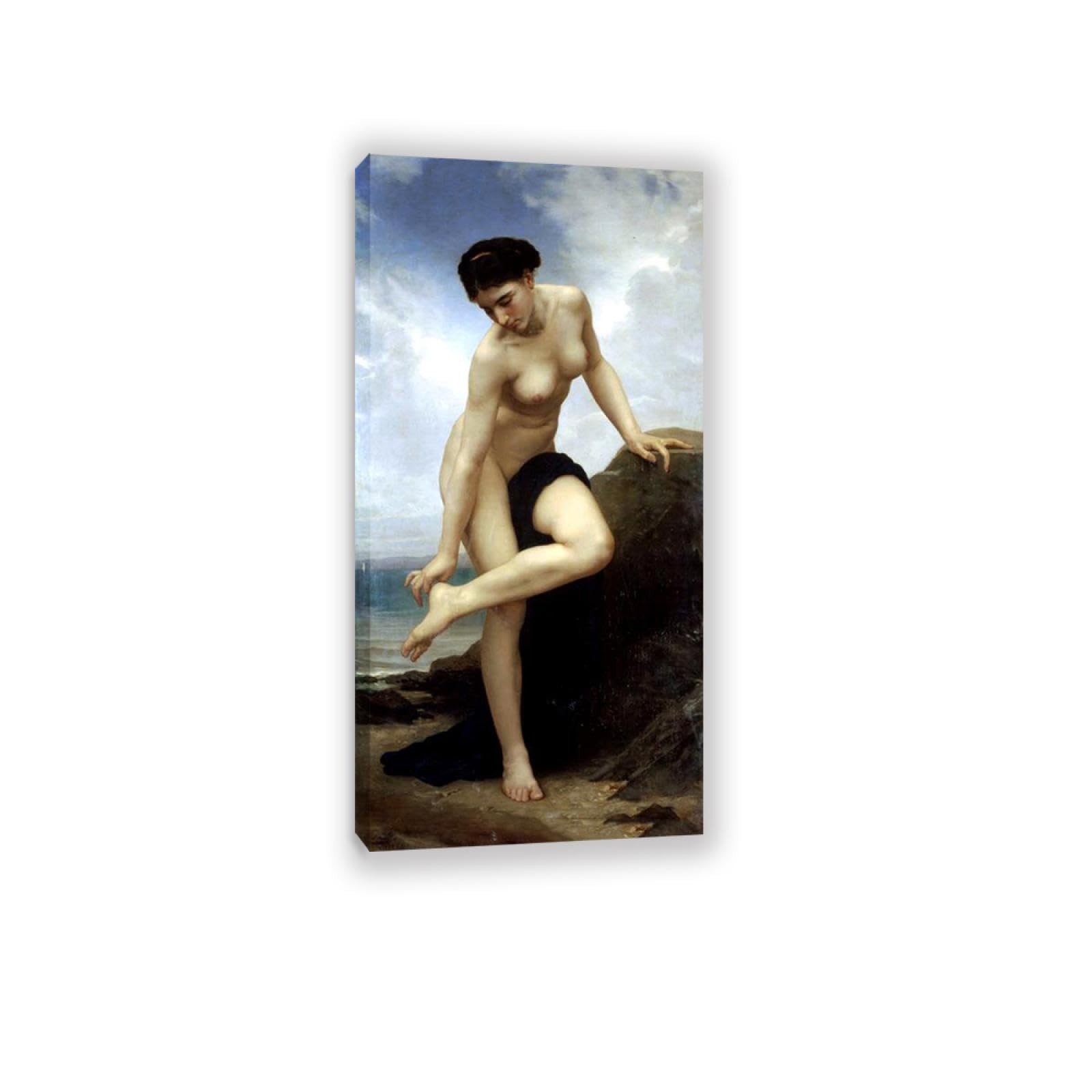 RXNHGJDS William-Adolphe Bouguereau Wall Art After the Bath Fine Art Portrait Wall Painting Aesthetic Wall Decor for Living Room Bedroom Bathroom Home Decor 160x80cm Inner frame