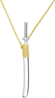 HELLOICE Samurai Sword Necklace - 18K Gold Plated Katana for Women and Men