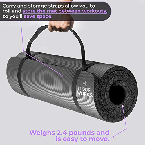 Treadmill Mat for Hardwood Floors Tile and Carpet Protection - Large Rubber PVC Free Pad is Sound Absorbing - Noise Reduction When Running in a Home Gym