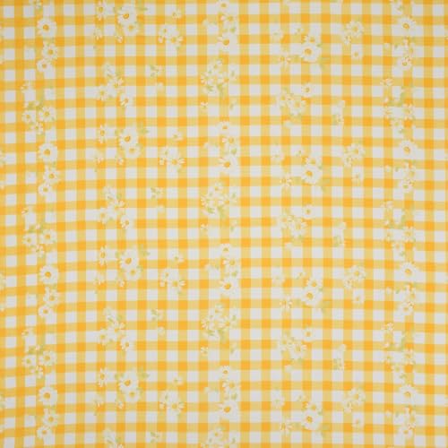 Image of King Size Fitted Bedsheet for Double Bed | 300 TC Cotton Feel Microfiber | All Around Elastic with 2 Frill Pillow Covers | Soft & Durable | (YellowCKFrill, Fitted - Double72x72)