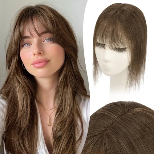 S-noilite Hair Toppers for Women with Bangs Real Human Hair