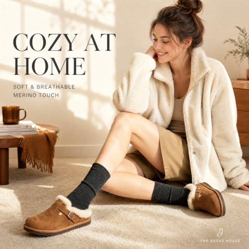 Image of Merino Wool Socks for Women, Lightweight Thin Wool Socks Womens Home Office