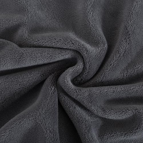 WUMIUER Plüsch Bettwäsche 155x220 cm Schwarz Grau 2tlg Set, Winter Biber Warm Flauschig Bettbezug und 1 Kissenbezug 80x80cm… – Ansicht 6
