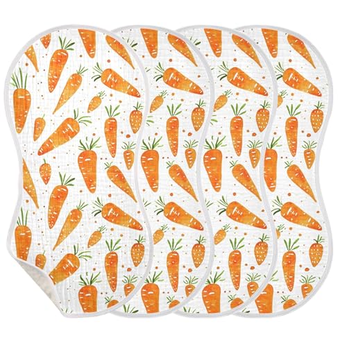 Orange Carrots Baby Burp Cloths, Cotton Soft Absorbent Burp Cloth, Baby Bib Cloths Spit Up Rags for Newborn Boys Girls, 1 Pack, 22”x11”3