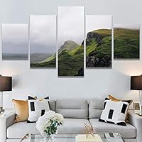 SIGNWIN 5 Panel Canvas Wall Art Mountainscape for Home Decorations Ready to Hang - 60