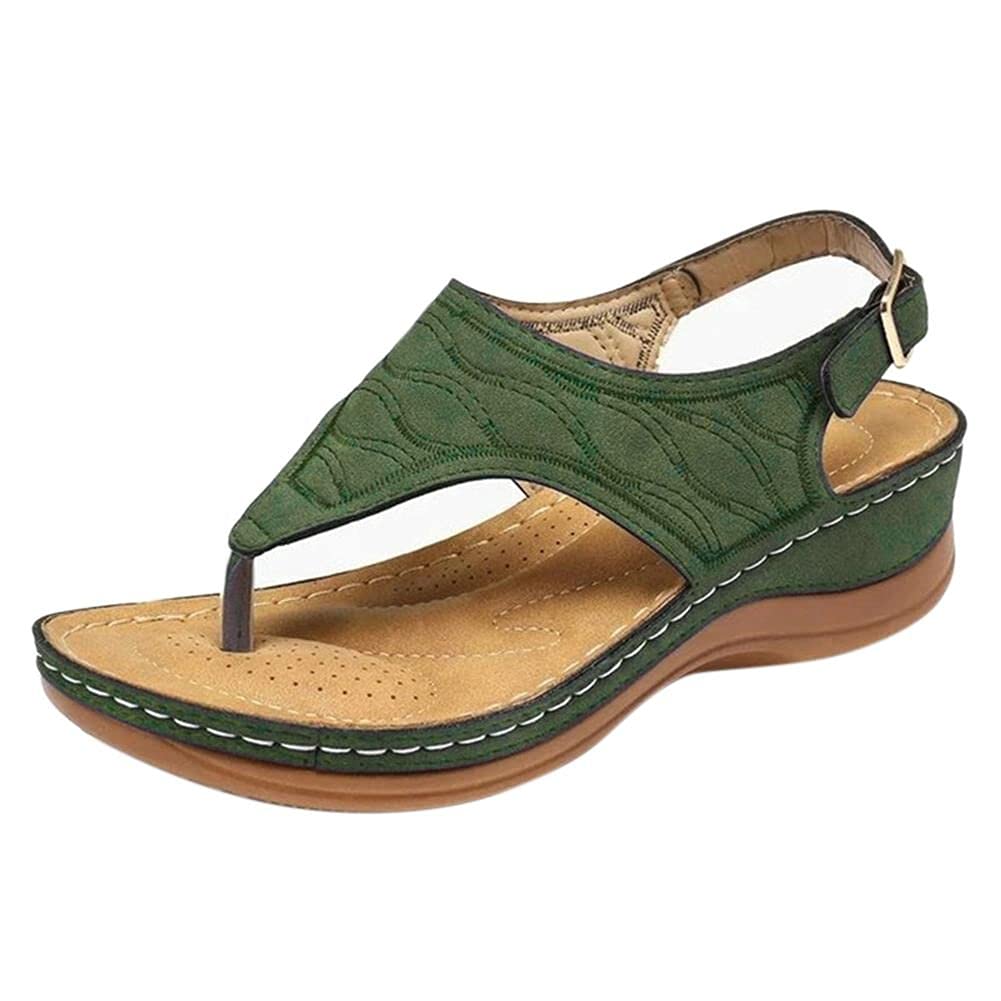 Summer Women Strap Sandals Women'S Flats Open Toe Solid Casual Shoes Rome Wedges Thong Sandals Sexy Ladies Shoes