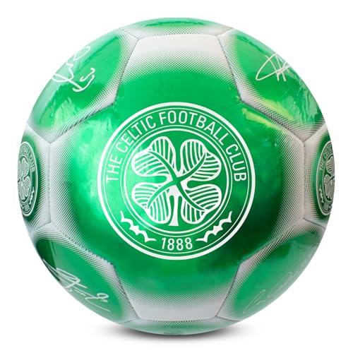 Hy-Pro Balón de fútbol clásico con Licencia Oficial del Celtic F.C. | Metálico, Talla 5, The Bhoys, Entrenamiento, Partido, mercancía, Coleccionable para niños y Adultos, Verde