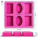 SJ Silicone Soap Molds, 12 Patterns Rectangle & Oval Silicone Molds for Soap Making 2Pcs