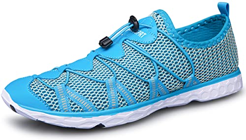 Image of DOUSSPRT Women's Water Shoes Quick Drying Sports Aqua Shoes Lightblue&White 6