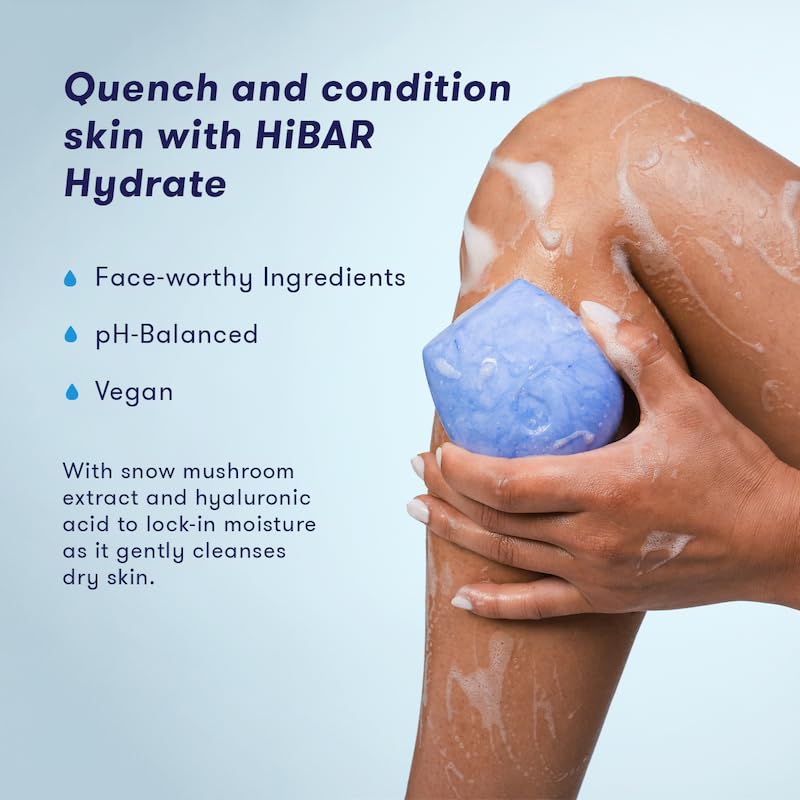 HIBAR - Hydrate Solid Body Wash Bar - Moisturize & Quench - Snow mushroom and hyaluronic acid - Daily Use & Sensitive Skin - Plastic, Paraben & Soap-Free - Vegan - Vanilla + Blue Orchid - Image 2