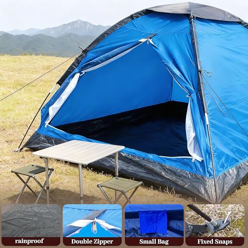 1-Person Camping Tent with Sunshade Sail, Lightweight Portable Design, Includes Fiberglass Poles, Windproof Nails and Ro - Additional View