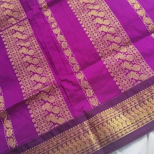 Image of ILAIYAAL CLOTHINGS Women's Pure Kalyani Cotton Silk Saree with Zari Border and Blouse Piece - Suitable For All Indian Occasions and Festivals 191