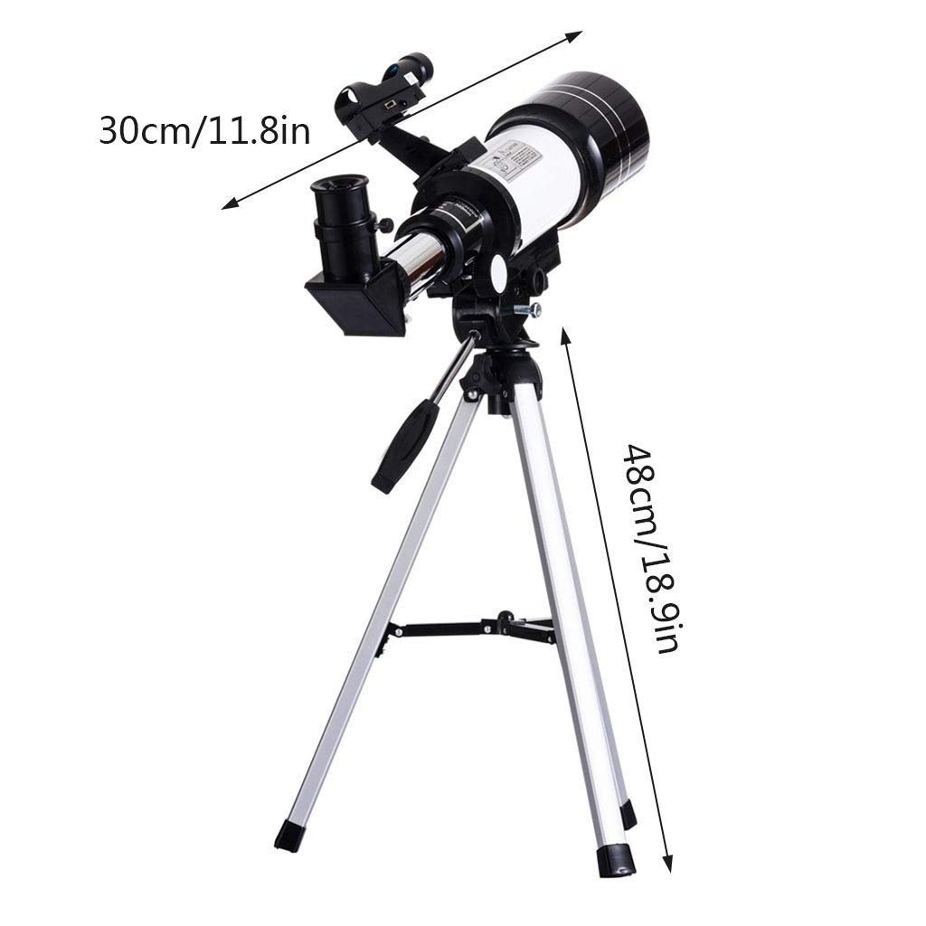 Telescopio astronómico para Adultos para niños, Soporte para telescopio de Viaje, trípode con Elemento óptico Totalmente Recubierto Multicapa, telescopio portátil