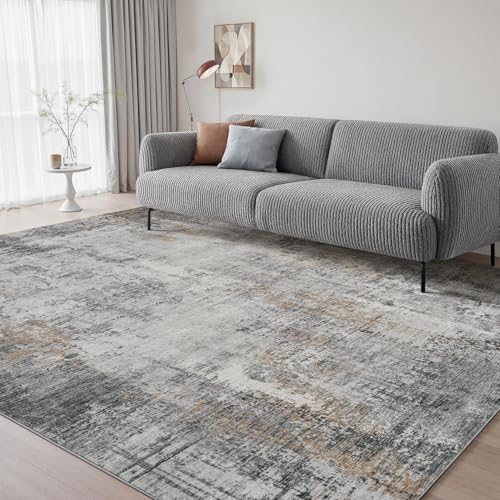 5 x 7 Area Rugs for Living Room, Machine Washable Non Slip Rug Ultra Soft Low Pile Indoor Carpet Modern Abstract Rugs for Bedroom Office Room Dining Room Beside, Grey