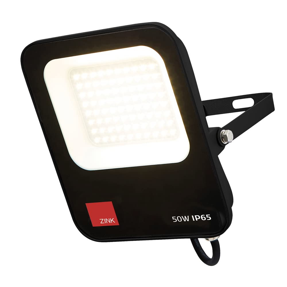 Litecraft Black Fechine Floodlight Outdoor Ip65 Garden Integrated Led In - (50 Watt)