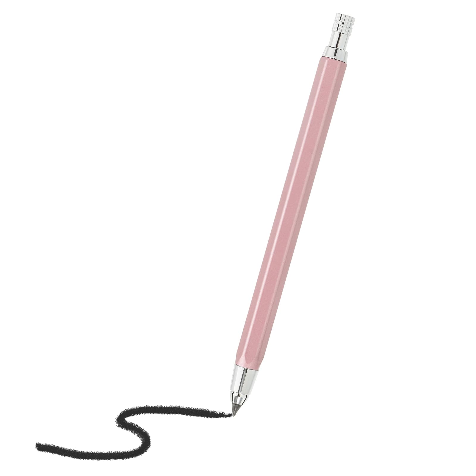 PATIKIL 1pcs Mechanical Pencil 4.0mm, Lead Pencils Mechanical Holder Large Automatic Metal Holder with Sharpener for Graphite Lead Pencil Drawing Art Sketching Woodworking, Pink