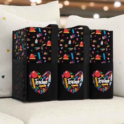 Image of 84hoods Multi-Pocket Tote Bag for Women. Waterproof Shoulder Bag with Multiple Convenient Pockets and Zipper for Travel, Grocery and Work. Gift for Teachers. Made to Teach.