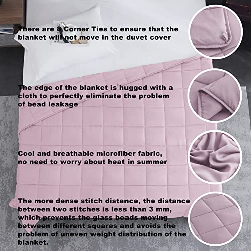 L'AGRATY Weighted Blanket - 40"x60" 7lbs Cooling Breathable Microfiber Material with Glass Beads Small Blanket All-Season Summer Fall Winter Soft Thick Comfort
