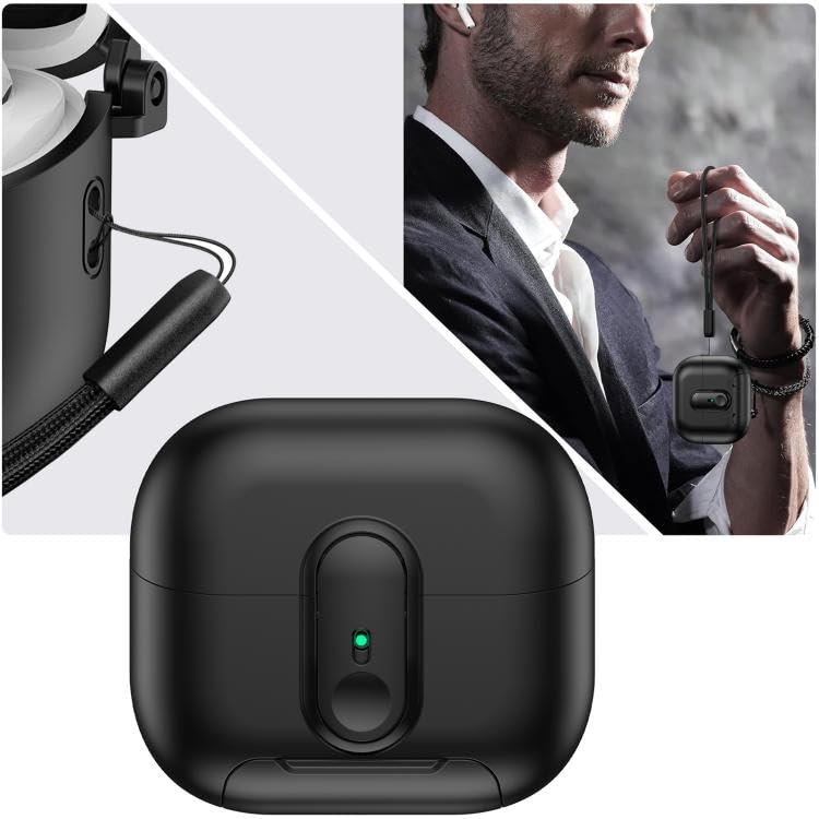 Rongep Samsung Galaxy Buds 3-Pro-3 FE için Lock-Stant Kulaklık Kılıfı Tek Parça Dizayn Çizilme ve Darbe Önleyici Buds 3 Pro Koruyucu Rahat Tutuşlu Güvenli Kilit Tasarımlı Buds 3 Pro Kılıfı (Siyah)