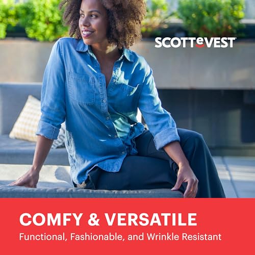 SCOTTeVEST Margaux Yogaux Pant for Women - 7 Hidden Pockets - Lightweight Yoga for Travel & More4