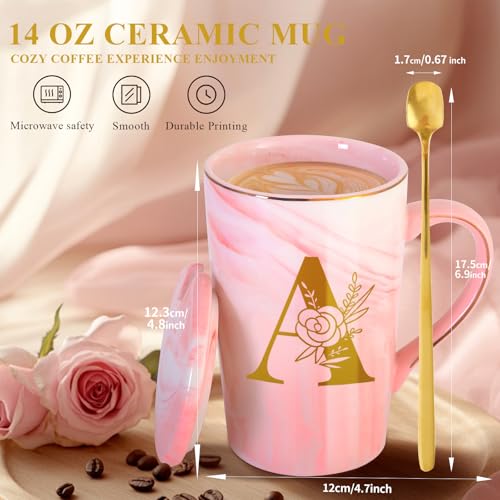 Personalized-Ceramic-Women-Coffee-Mug-Tea-Cup-with-Lid-Heavy-Pretty-Large-Pink-Customized-Cool-Cute-Women-Birthday-Christmas-Gift-for-Her-Wife-Mother-Day-Grandma-Girlfriend-Friend-Friendship-UniqueA Personalized Ceramic Women Coffee Mug Tea Cup with Lid Heavy Pretty Large Pink Customized Cool Cute Women Birthday Christmas Gift for Her Wife Mother Day Grandma Girlfriend Friend Friendship UniqueA