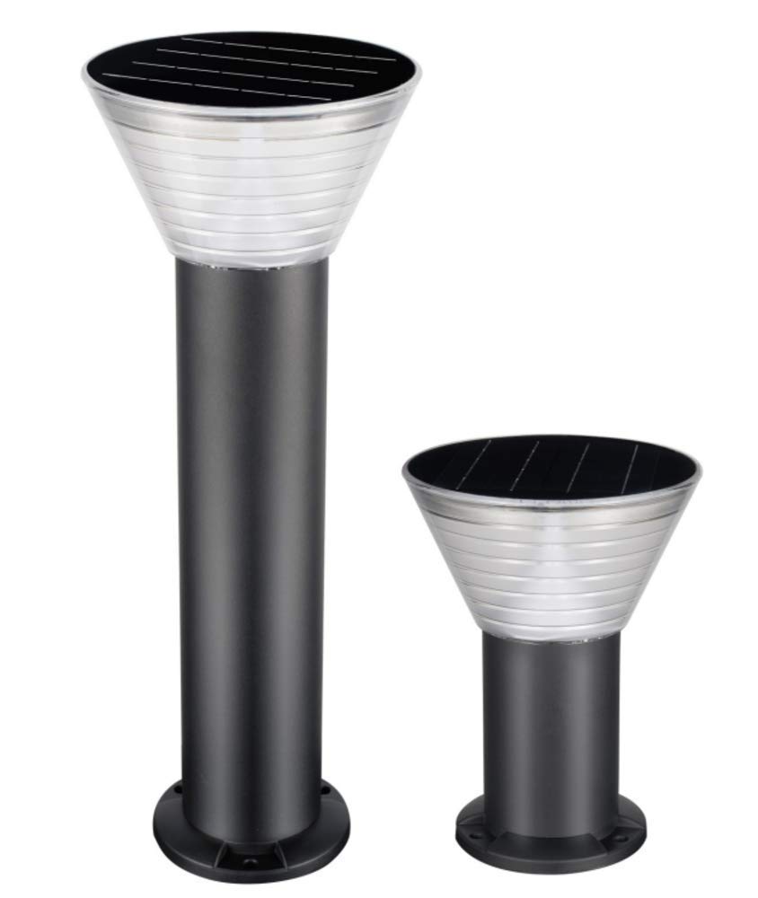 Iplux | Lampe solaire de jardin | Rome 30cm | Lampe solaire d'extérieur à LED sur pied à énergie solaire | Haute qualité | Durée d'éclairage 15 heures | 400 Lumens | Lumière blanche chaude