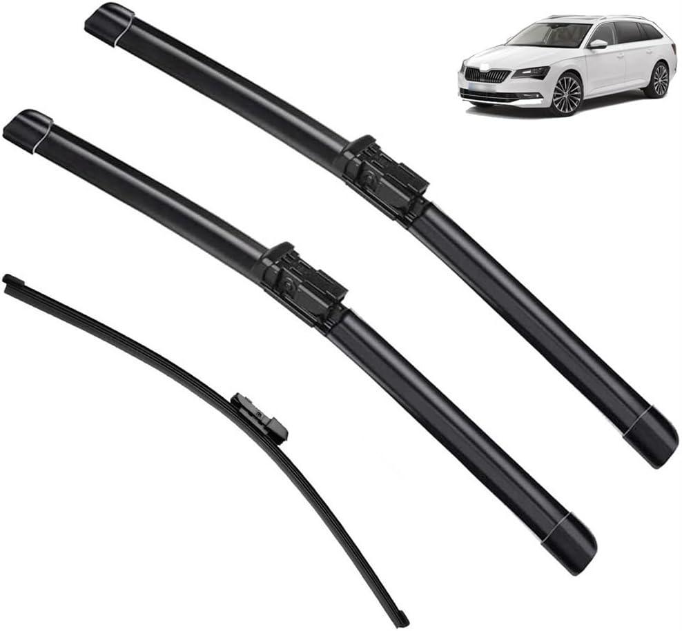 Car Wiper Compatible with SKODA Superb B6 Combi/Estate 2008-2015 Car Front Rear Wiper Blades Soft Rubber Windscreen Wipers Auto Windshield 24"18"16" (Color : 6 wipers)
