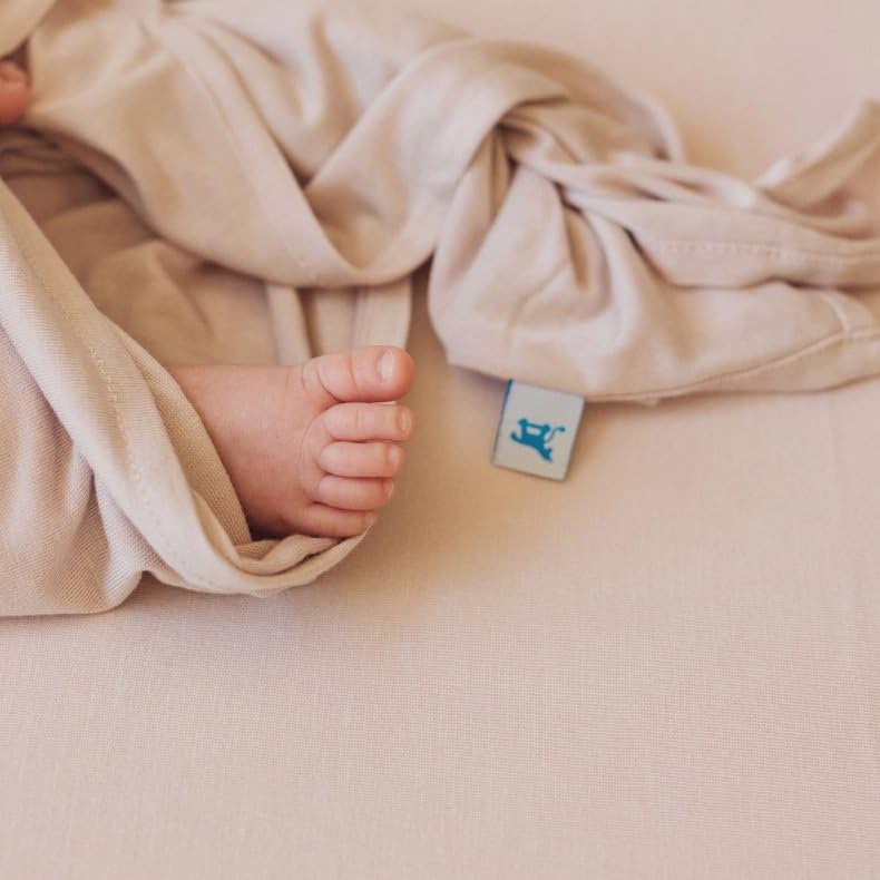Image of Little Unicorn Premium Stretch Knit Crib Sheet |Super Soft with Optimal Stretch (Soft Blush)