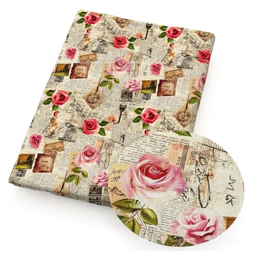 Tissu à coudre motif floral vintage résistant pour projets de mercerie