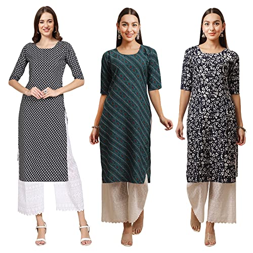 Image of Pinkmint Women's Crepe Floral Regular Kurta