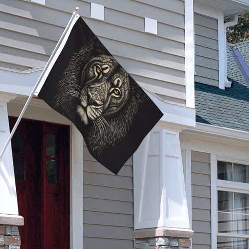 Drapeau lion 1,2x1,8m double face avec oeillets en laiton pour decoration de maison
