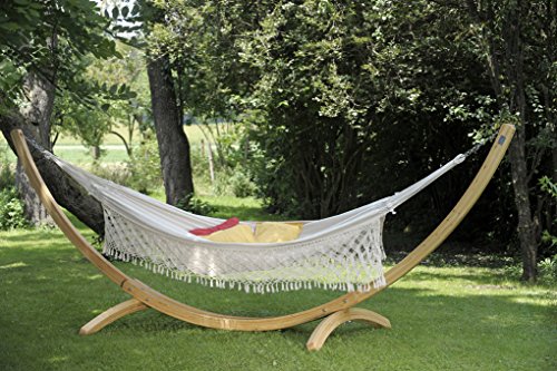 AMAZONAS Edle Premium Jacquard Hängematte in Übergröße Rio 250x160 cm bis 200 kg in Weiß - 6