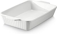 DOWAN 9x13 Kerámia Sütőtál Lasagnához, 4,2 Literes Mély Sütőforma Fehér 1