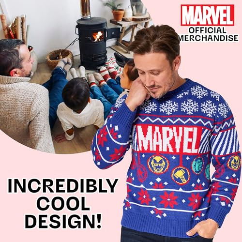 Marvel Mens Knitted Christmas Sweater, Funny Cozy Xmas Sweater - Gifts for Him3