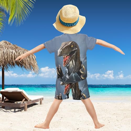 Image of visesunny Boy Floral Short Sleeve Button Down Shirt & Casual Shorts Set Summer Outfits 3-10 Years Clothes