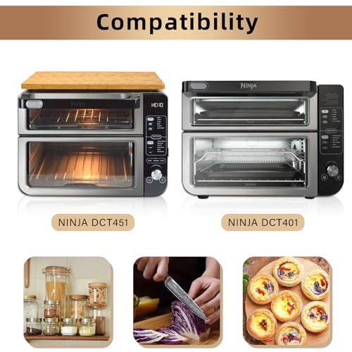 Tabla de cortar de bambú compatible con horno doble Ninja miniatura 2