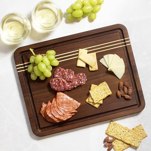 Tabla de cortar rectangular de madera de acacia con ranura para jugos y diseño elegante miniatura 3