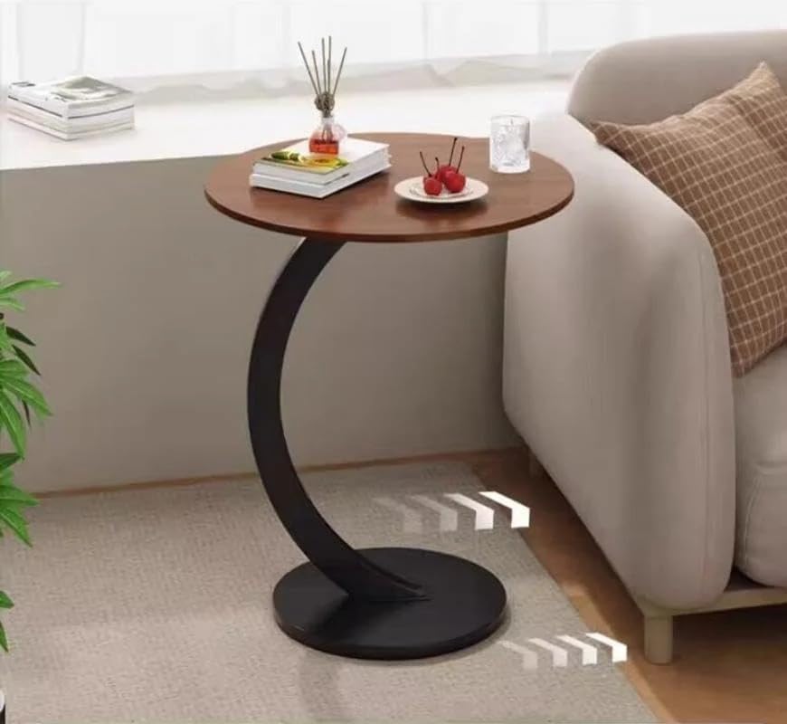 Image of AYSIS Modern Marble Top End Tables with Metal Base, Home Decor for Living Room, Bed Side Tables for Bed Room, Coffee Table /Plant Stand /Multipurpose Stool for Home, Furniture (YZ02-Nut-Brown)