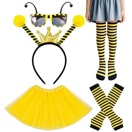AYNKH Costume Adulte de Coccinelle,Ensemble Thématique de Coccinelle,Bandeaux pour les Cheveux,Lunettes, Gants sans Doigts,Chaussettes, Mardi Gras,Carnaval,...