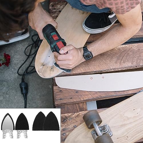 103 Pcs Finger Oscillating Multi Tool Sanding Pads Accessories Kits, Finger Sanding Sheets Sand Kit, 3Pcs Finger Sanding Pad, 100Pcs Sandpaper, 60/100 /150/240 /400 Grits for Wood, Wet and Dry - Image 2