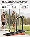 Folding Treadmill with 15% Incline, 4 in 1 Under Desk Walking Pad Foldable 8KM/H for Home Office, 2.5 HP Motor Portable Treadmill for Jogging/Running with Remote Control & LED Display, 300LBS Capacity