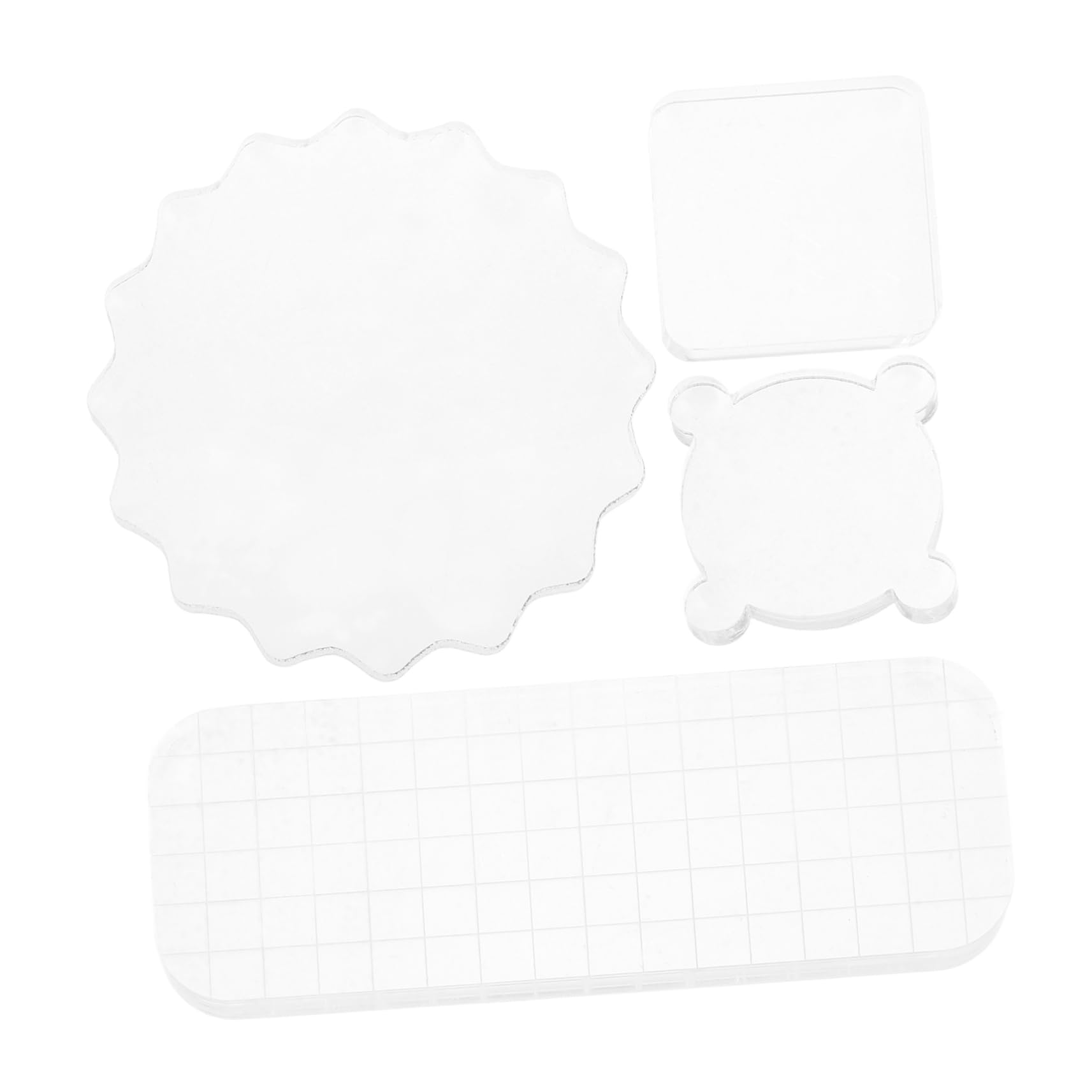 ERINGOGO Acrylic Stamping Block 4pcs Stamping Blocks DIY Craft Supplies Grip and Visibility