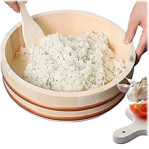 Ciotola per mescolare il riso per sushi con fascia in rame, perfetta per condire anche il riso in cucine domestiche e professionali