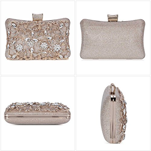 Tanpell Womens Crystal Evening Clutch Bag Rhinestone Wedding Handbag Purse for Bridal Prom Cocktail Party - Image 4