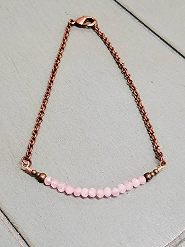Copper Strawberry Quartz Bracelet / Strawberry Quartz Bracelet / Strawberry Quartz Jewelry / Quartz Bracelet 3mm