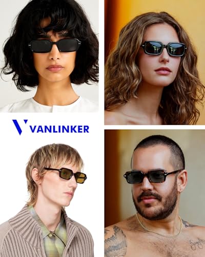 VANLINKER Retro Small Square Sunglasses for Men Women Trendy 90s Rectangle Shades VL98792